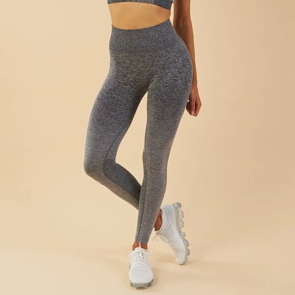 Gymshark Adapt Ombre High Waisted Leggings Yoga Black Marl Gray Women's M - Picture 1 of 11